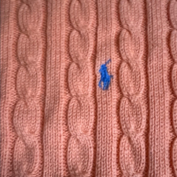 Ralph Lauren Sport orange long sleeve cable knit braided sweater - Picture 7 of 13